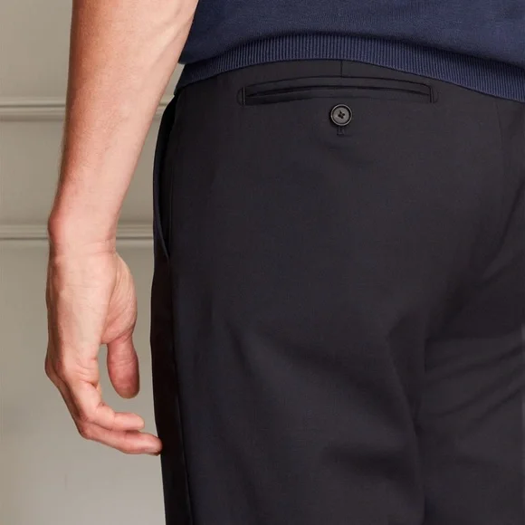 Marzotto Tapered Wool Trouser - New With Tags - NEVER WORN - Navy